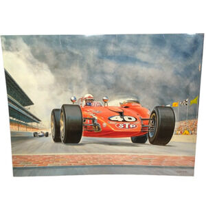 Parnelli Jones The Runaway Ride 1967 Indianapolis 500 Original Poster by J. Orfe